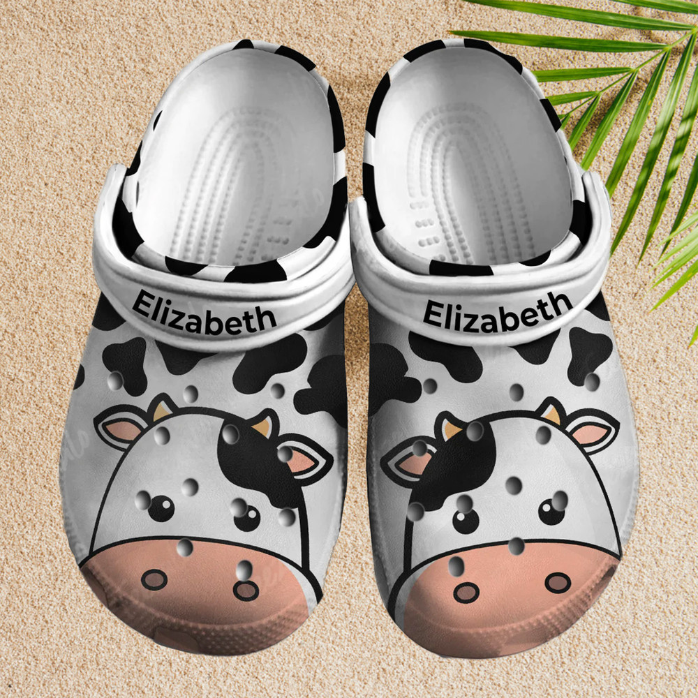 Custom Name So Cute Dairy Cattle Cow Farm Clogs Shoes - Bon House Store ...